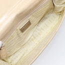 PRADA Chain Shoulder Bag Leather Beige Auth bs37117-11