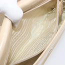 PRADA Chain Shoulder Bag Leather Beige Auth bs37117-25