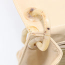 PRADA Chain Shoulder Bag Leather Beige Auth bs37117-10