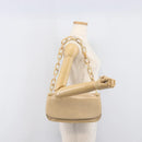 PRADA Chain Shoulder Bag Leather Beige Auth bs37117-26