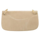 PRADA Chain Shoulder Bag Leather Beige Auth bs37117-2