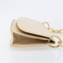 PRADA Chain Shoulder Bag Leather Beige Auth bs37117-3