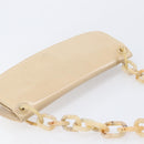 PRADA Chain Shoulder Bag Leather Beige Auth bs37117-6