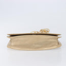 PRADA Chain Shoulder Bag Leather Beige Auth bs37117-5