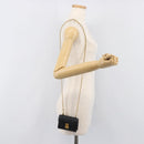 Miu Miu Matelasse Chain Shoulder Pouch Leather Black Gold Tone Auth bs37119V-26