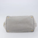 PRADA Canapa MM Hand Bag Canvas Light Blue Gold Tone Auth bs37121-11