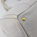 PRADA Canapa MM Hand Bag Canvas Light Blue Gold Tone Auth bs37121-13