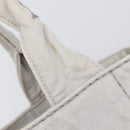 PRADA Canapa MM Hand Bag Canvas Light Blue Gold Tone Auth bs37121-16