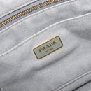PRADA Canapa MM Hand Bag Canvas Light Blue Gold Tone Auth bs37121-18