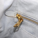 PRADA Canapa MM Hand Bag Canvas Light Blue Gold Tone Auth bs37121-23