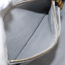 PRADA Canapa MM Hand Bag Canvas Light Blue Gold Tone Auth bs37121-26