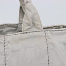 PRADA Canapa MM Hand Bag Canvas Light Blue Gold Tone Auth bs37121-4