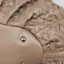 Miu Miu Hand Bag Leather Brown Silver Auth bs37122A-14