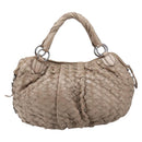 Miu Miu Hand Bag Leather Brown Silver Auth bs37122A-2