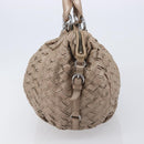 Miu Miu Hand Bag Leather Brown Silver Auth bs37122A-3