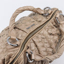 Miu Miu Hand Bag Leather Brown Silver Auth bs37122A-6