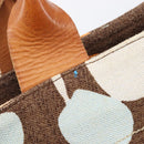 Miu Miu Tote Bag Canvas Brown Gold Tone Auth bs37123-19
