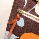 Miu Miu Tote Bag Canvas Brown Gold Tone Auth bs37123-24