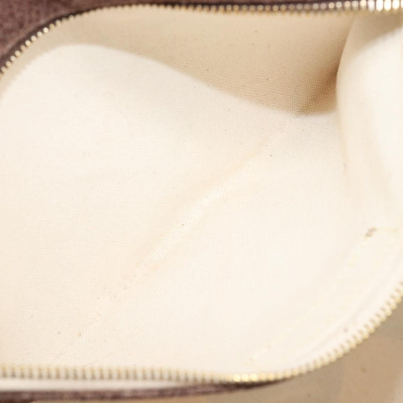 Miu Miu Tote Bag Canvas Brown Gold Tone Auth bs37123