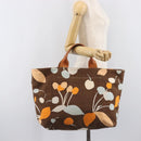 Miu Miu Tote Bag Canvas Brown Gold Tone Auth bs37123-26