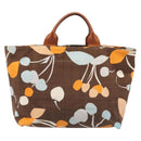 Miu Miu Tote Bag Canvas Brown Gold Tone Auth bs37123-2