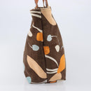 Miu Miu Tote Bag Canvas Brown Gold Tone Auth bs37123-4