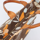 Miu Miu Tote Bag Canvas Brown Gold Tone Auth bs37123-6