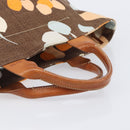 Miu Miu Tote Bag Canvas Brown Gold Tone Auth bs37123-7