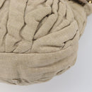 Miu Miu Matelasse Hand Bag Canvas Beige Gold Tone Auth bs37124-15