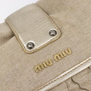 Miu Miu Matelasse Hand Bag Canvas Beige Gold Tone Auth bs37124-19