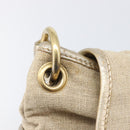 Miu Miu Matelasse Hand Bag Canvas Beige Gold Tone Auth bs37124-22