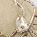 Miu Miu Matelasse Hand Bag Canvas Beige Gold Tone Auth bs37124-23