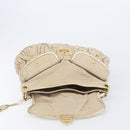 Miu Miu Matelasse Hand Bag Canvas Beige Gold Tone Auth bs37124-24