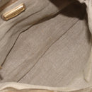 Miu Miu Matelasse Hand Bag Canvas Beige Gold Tone Auth bs37124-11