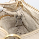 Miu Miu Matelasse Hand Bag Canvas Beige Gold Tone Auth bs37124-26