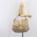 Miu Miu Matelasse Hand Bag Canvas Beige Gold Tone Auth bs37124-31