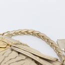 Miu Miu Matelasse Hand Bag Canvas Beige Gold Tone Auth bs37124-14