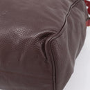 LOEWE Hand Bag Leather 2way Bordeaux Gold Tone Auth bs37128A-9