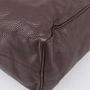 LOEWE Hand Bag Leather 2way Bordeaux Gold Tone Auth bs37128A-17