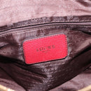 LOEWE Hand Bag Leather 2way Bordeaux Gold Tone Auth bs37128A-23