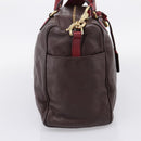 LOEWE Hand Bag Leather 2way Bordeaux Gold Tone Auth bs37128A-3