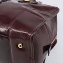 LOEWE Amazona 28 Hand Bag Patent Bordeaux Gold Tone Auth bs37131-15