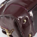 LOEWE Amazona 28 Hand Bag Patent Bordeaux Gold Tone Auth bs37131-16