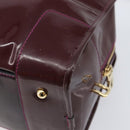 LOEWE Amazona 28 Hand Bag Patent Bordeaux Gold Tone Auth bs37131-17