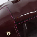 LOEWE Amazona 28 Hand Bag Patent Bordeaux Gold Tone Auth bs37131-15