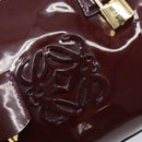 LOEWE Amazona 28 Hand Bag Patent Bordeaux Gold Tone Auth bs37131-19