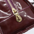 LOEWE Amazona 28 Hand Bag Patent Bordeaux Gold Tone Auth bs37131-23