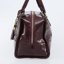 LOEWE Amazona 28 Hand Bag Patent Bordeaux Gold Tone Auth bs37131-4