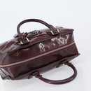 LOEWE Amazona 28 Hand Bag Patent Bordeaux Gold Tone Auth bs37131-6