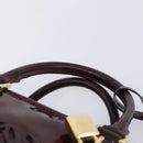 LOEWE Amazona 28 Hand Bag Patent Bordeaux Gold Tone Auth bs37131-8